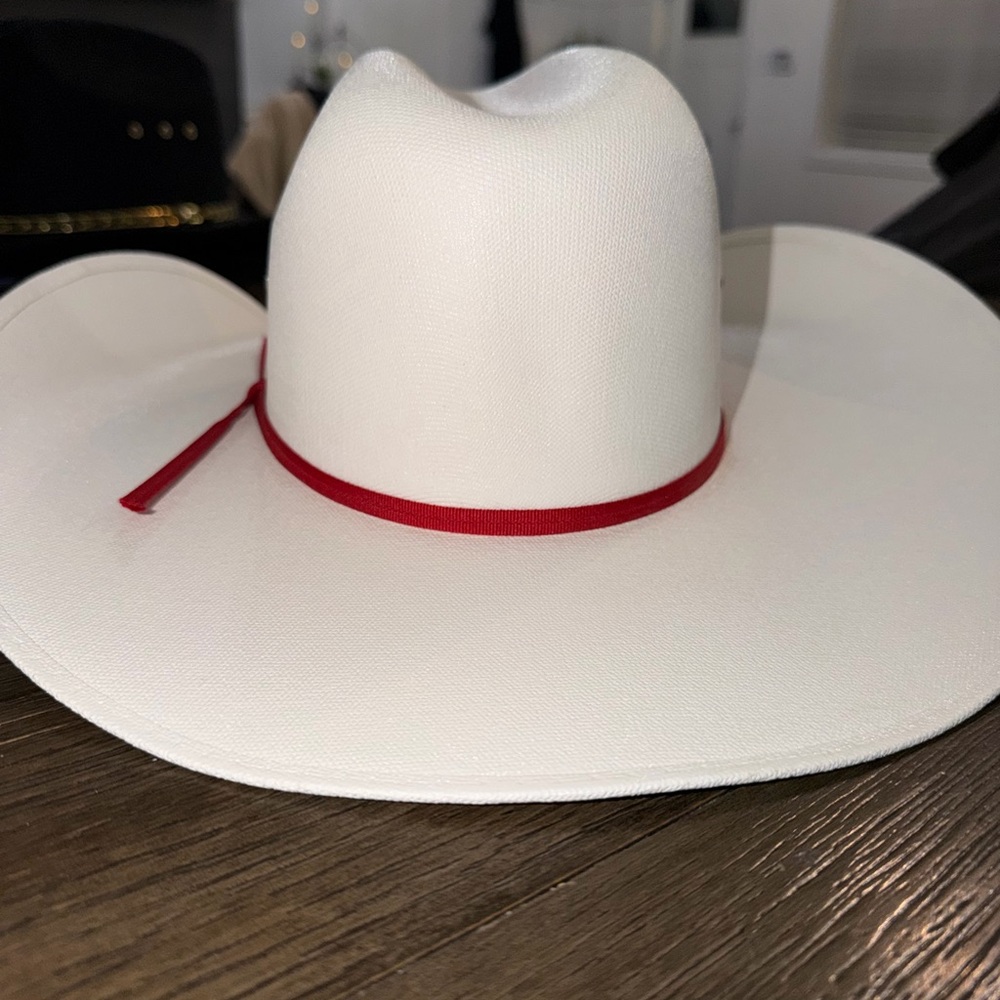 Men’s Smithbilt "Long" Calgary Stampede Hat - White with Red Band - Small - Picture 7 of 7